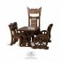Комплект мебели под старину «Ямщик» | стол, 2 стула, скамья и трон