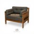 Кресло из массива дерева с мягкими подушками «Русский лофт» 