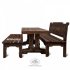 Комплект деревянной мебели под старину для беседки «Ладожский»