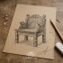 Кресло из массива дерева с резьбой