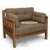 Кресло из массива дерева с мягкими подушками «Русский лофт» 