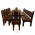 Мебель под старину на 14 персон «Суздальская» | стол 3 м + 8 стульев и скамья