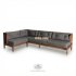 Угловой диван «Русский лофт» с подушками из непромокаемой ткани
