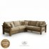 Угловой диван из массива дуба с мягкими подушками