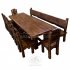 Мебель под старину на 14 персон «Суздальская» | стол 3 м + 8 стульев и скамья