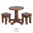 Круглый деревянный стол и 2 табурета в комплекте «Белоозерский»