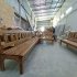 Скамья угловая из массива состаренной сосны «Ладожская»