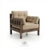 Кресло из массива дерева с мягкими подушками «Русский лофт» 