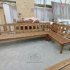 Скамья угловая из массива состаренной сосны «Ладожская»