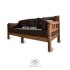 Диван-скамья из массива дерева «Суздальский» в стиле русский лофт с подушками