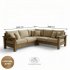 Угловой диван из массива дуба с мягкими подушками