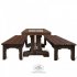Комплект мебели под старину для бани «Ладожский» | стол и 2 скамьи