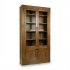 Шкаф из массива дерева со стеклянными дверцами для книг и коллекций
