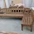 Скамья угловая из массива состаренной сосны «Ладожская»