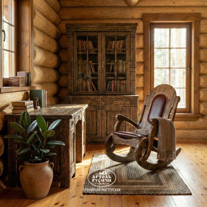 Характеристики Деревянный буфет для посуды и книг со стеклом "Суздальский" 