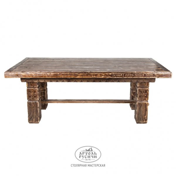 Характеристики Деревянный стол под старину в русском стиле «Суздальский» от 2 м до 4 м