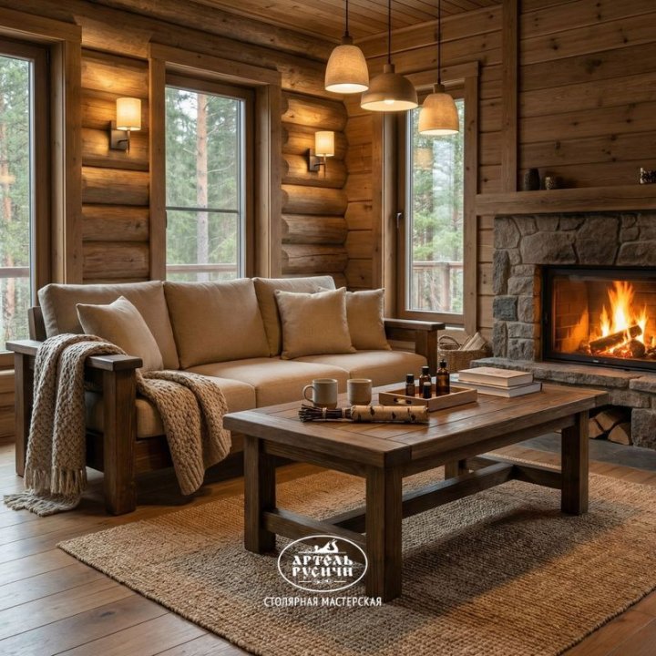 Характеристики Журнальный столик из массива северной сосны «Кантри»