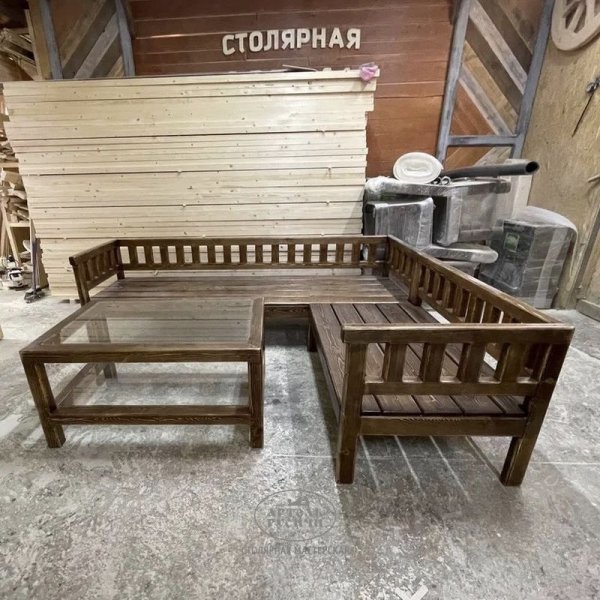 Характеристики Комплект мебели из массива сосны «Русский лофт»