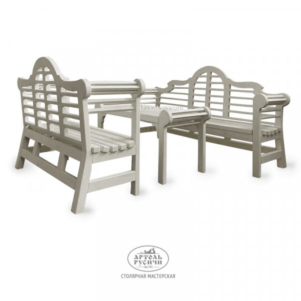 Характеристики Комплект садовой мебели в английском стиле | стол и 2 скамьи