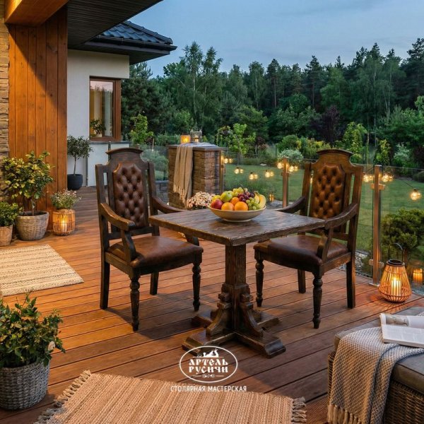 Характеристики Кресло деревянное с мягкой обивкой «Купеческое»