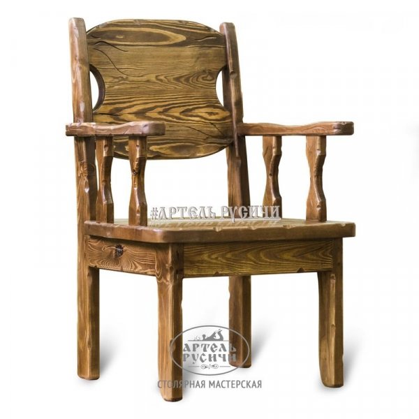 Характеристики Кресло для бани и кафе из массива дерева «Псковское»