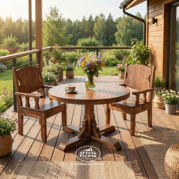 Характеристики Кресло для бани и кафе из массива дерева «Псковское»