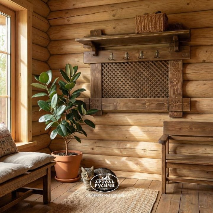 Характеристики Настенная вешалка-панно из массива северной сосны «Суздальская»