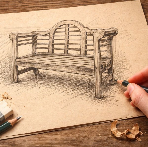 Характеристики Садовая скамейка из массива дерева в английском стиле 