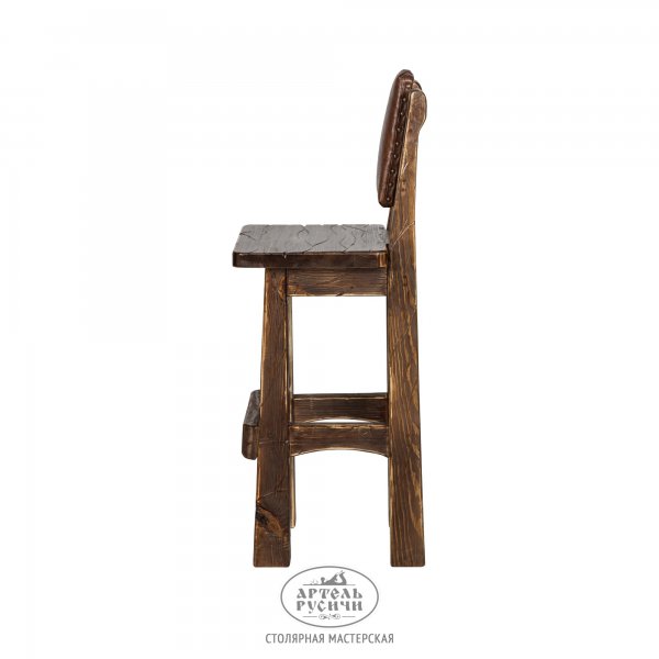 Характеристики Состаренный барный лофт стул из дерева «Ладожский»
