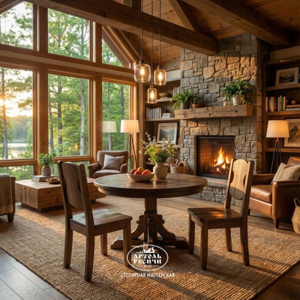 Характеристики Состаренный стул для бани и кафе из массива дерева «Псковский»