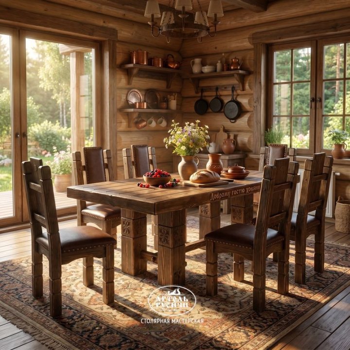 Характеристики Стул из массива северной сосны с мягкой обивкой «Суздальский»