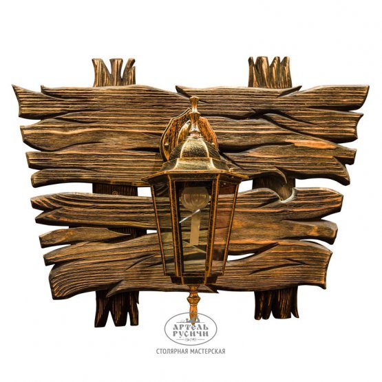 Характеристики Светильник бра из дерева под старину «Ямщик»