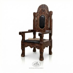Трон с обивкой из массива дерева под старину «Белгородский» 