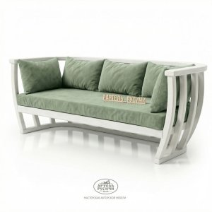 Диван из массива дерева с мягкими подушками «Бали-стайл»