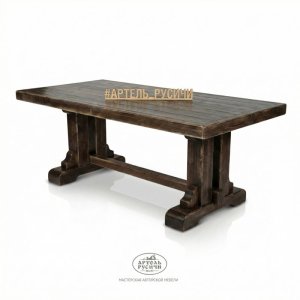 Уличный стол из массива сосны русский лофт на 7-16 персон Ладожский