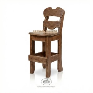 Высокий барный стул «Ямщик» из массива дерева 