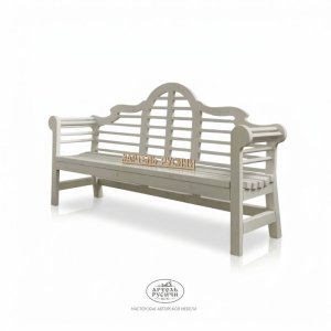 Скамья садовая уличная в английском стиле из массива дерева белый винтаж