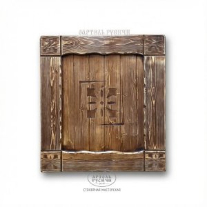 Фасады из массива северной сосны «Суздальские» для кухни-барбекю, мангальной зоны