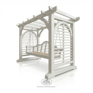 Качели из массива дерева с перголой «Английский сад»