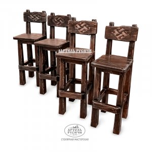 Комплект высоких барных стульев под старину | «Рязанский»