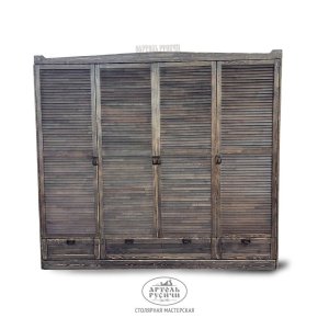 Платяной шкаф из массива дерева под старину «Loft»
