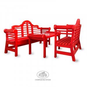 Садовая мебель – комплект в английском стиле | стол и 2 скамьи