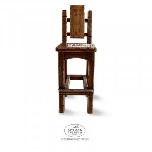 Высокий барный стул «Суздальский» из массива сосны