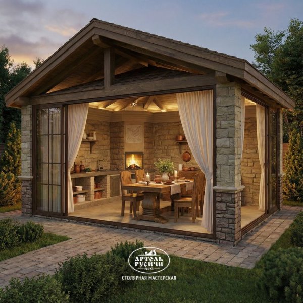 Комплект мебели для закрытой летней кухни