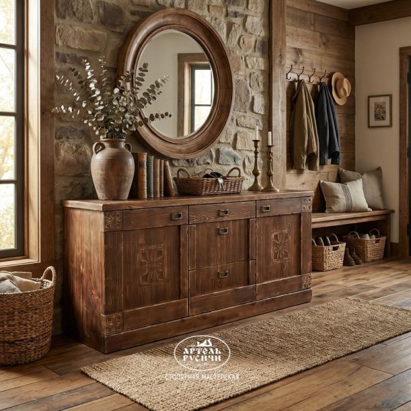 Деревянный комод для прихожей фото в интерьере