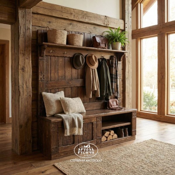 Мебель из массива сосны для прихожей