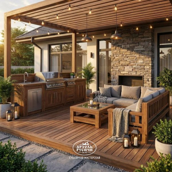 Фасады для барбекю из массива дерева