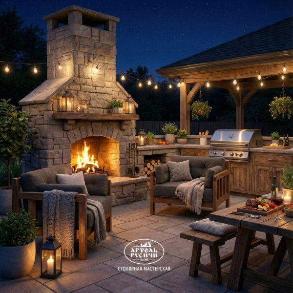 Деревянные дверцы и мебель для барбекю