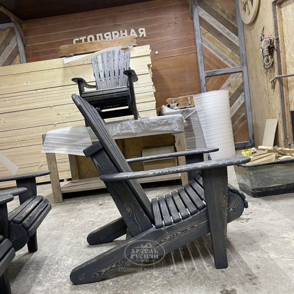 Адирондак – садовое кресло из массива сосны фото