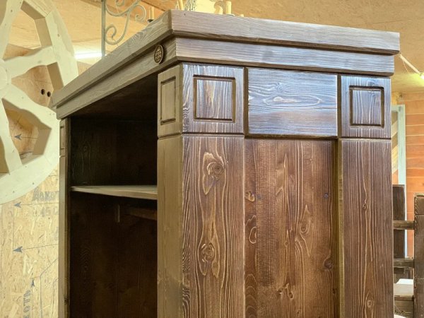 Деревянный шкаф – вешалка в прихожую под старину «Суздальский – особый». 